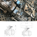 NPT Mountting Pad Industrial 3PC Valve à billes flottantes